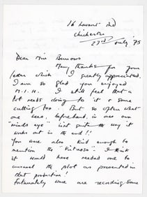 Michael Bates Letter SIGNED [A Clockwork Orange]