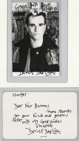Daniel Day-Lewis 3.5x5.5 Photo /Letter SIGNED