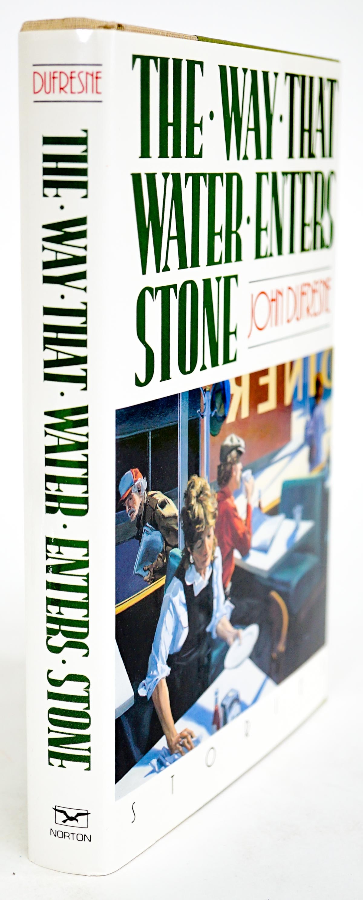 John Dufresne - Way Water Enters Stone SIGNED: The Way That Water Enters Stone by John Dufresne. Signed on half title page. 1991 1st with unclipped dust jacket. W. W. Norton. 251 pp. Two-tone covers. Book measures 8.5 in. x 6 in. x 1 in. Signed (A