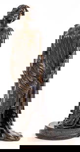 A Signed Antique Bronze: Measures 6.625 x 3.5 x 2.875 inches. No damage. The absence of a condition report does not imply that the lot is in perfect condition or completely free from wear and tear, imperfections, or the