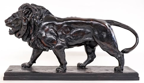Antoine-Louis Barye Large Bronze Lion