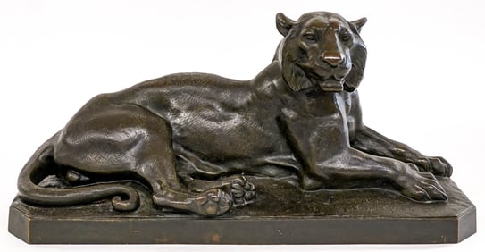 Large Antique Bronze of Lion Signed Julien
