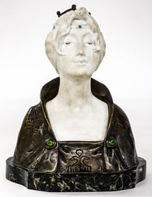 Joaquim Angles Marble & Bronze Bust