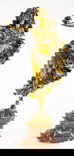 Claire Jeanne Roberte Colinet Signed Bronze: Claire Jeanne Roberte Colinet (1880 or 85 - 1948 or 50). Signed bronze on marble base. Measures 15.75 x 12.25 x 4.25 inches. No damage. The absence of a condition report does not imply that the lot