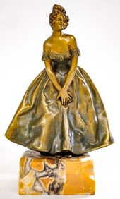 An Antique Bronze. Woman in Dress [Foundry Mark]