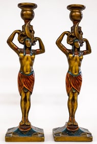 Galvano Rare Bronze Clad Large Candleholders