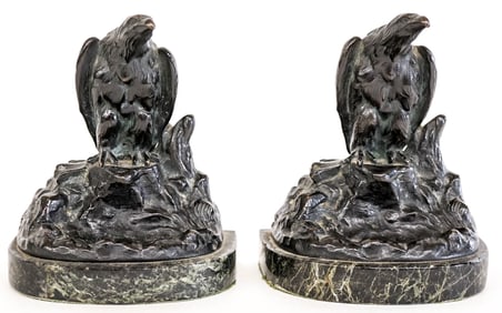 Heinrich W. Hirschler Austrian Bronze Bookends