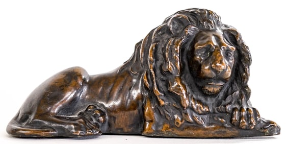Small Fine Bronze of Seated Lion