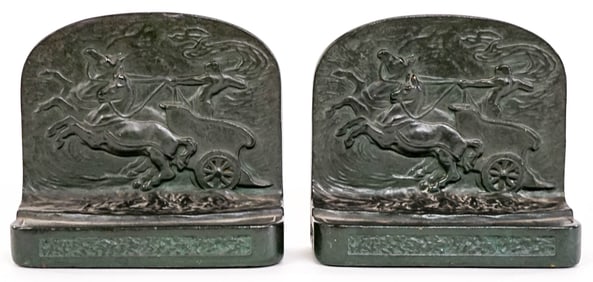 Roman Chariot Armor Bronze Clad Bookends