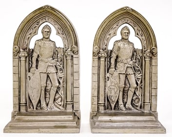 Gorham Co. Gothic Solid & Heavy Large Bookends