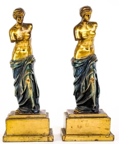 Venus De Milo Armor Bronze Clad Bookends