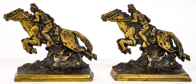 RARE U.S. Calvary Solid Brass Pair Bookends