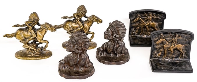 Three Pairs Native American Themed Bookends