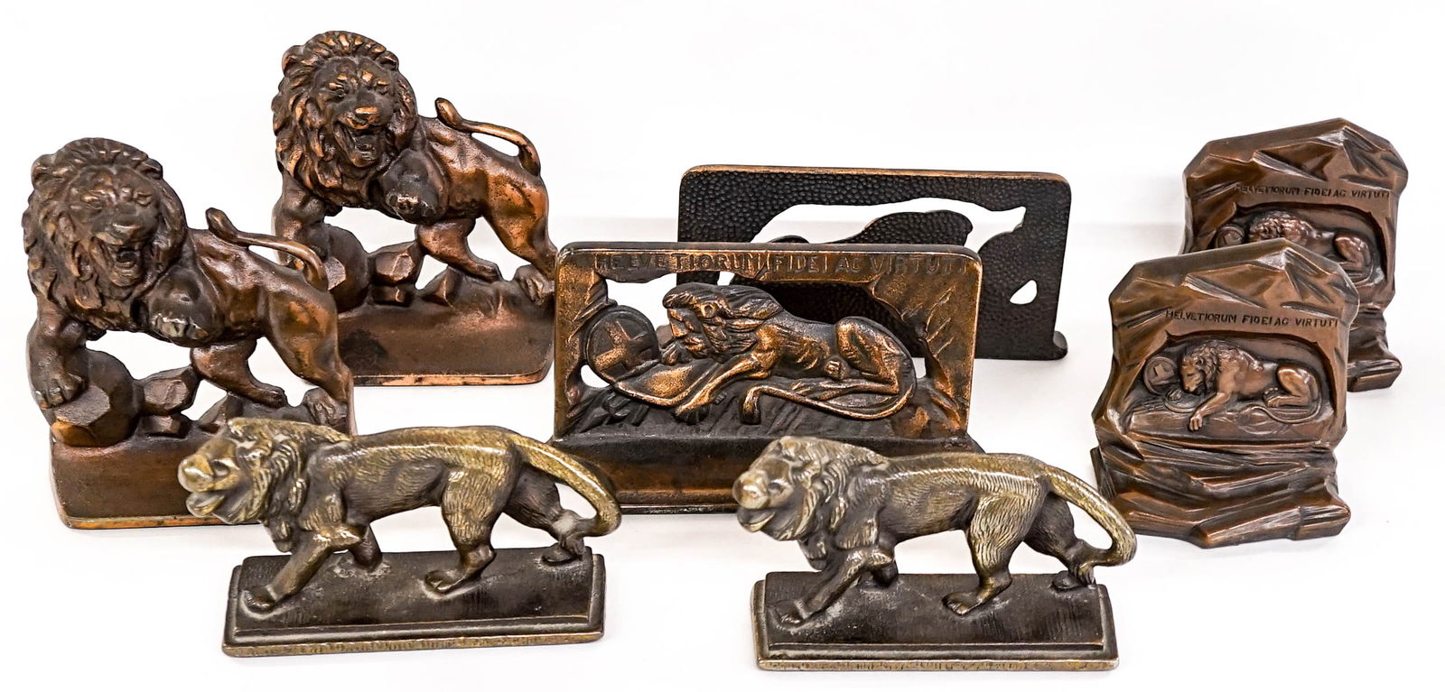 Antique Lion Bookends Four Pairs (1 of 6)