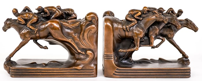 Jennings Brothers Horse Racing Pair Bookends