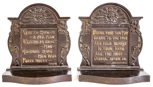 Bradley & Hubbard Large Bronze Bookends