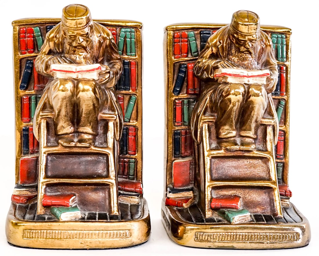 Marion Bronze Clad Bookends (Old Professor) (1 of 3)