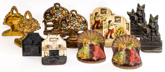 (6) Pairs of Antique Cast Iron Bookends
