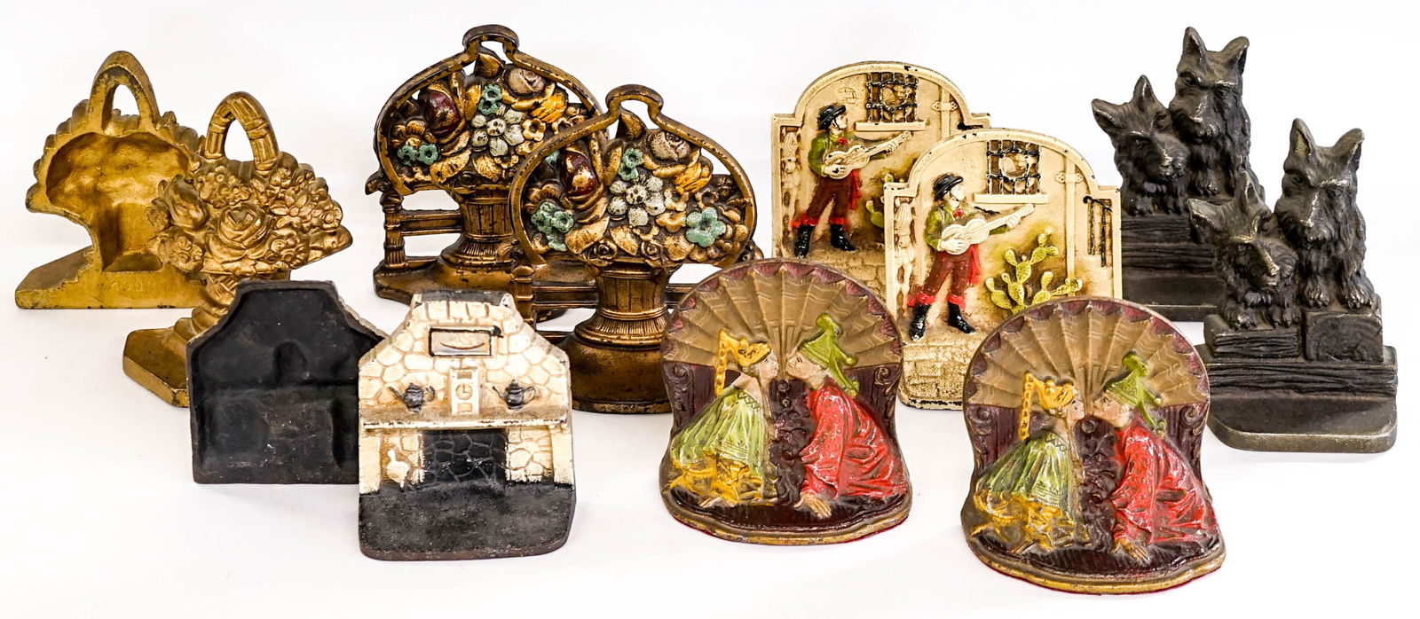 (6) Pairs of Antique Cast Iron Bookends (1 of 7)