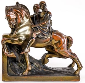 Homer Iliad Large Pompeian Bronze Clad Bookend