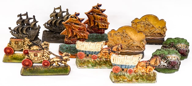 Coaches & Ships Antique Cast Iron Bookends