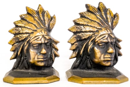 Wallace-Craft Native American Themed Pair Bookends