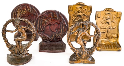 Three Pairs Art Noveau Bookends