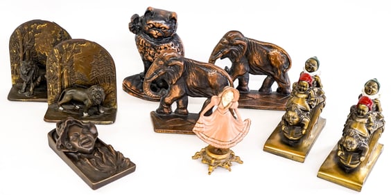 Cast Iron Bookends, Doorstop & More