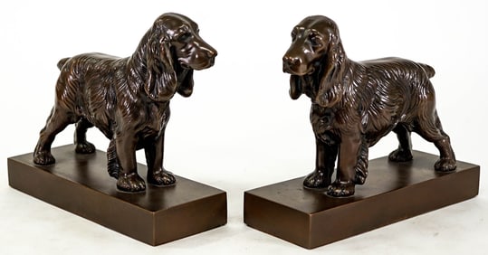 Jennings Bros. Pair Cocker Spaniel Bookends