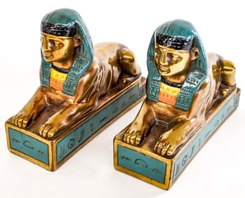 Art Deco Egyptian Motif Bronze Clad Pompeian