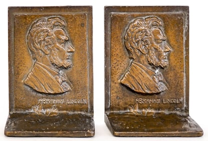BF & M Co. Abraham Lincoln Antique Pair Bookends