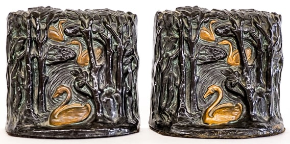 L.V. Aronson Pair of Antique Bookends