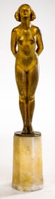 An Antique Bronze Female Nude