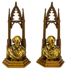 Pair Shakespeare Bronze Bookends