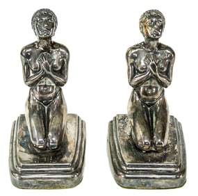Art Deco Nude Woman Pair Bookends RARE