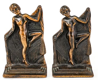 Verona Cast Iron Bookends [Female Nude] RARE