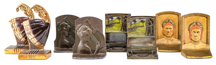 Vintage Metal (4 Pair) Bookends