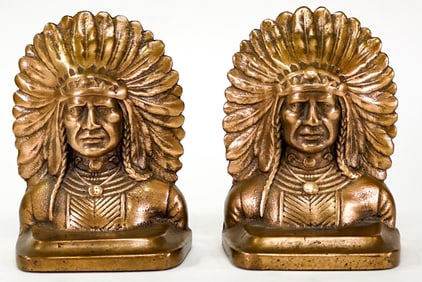 Native American Theme Cast Iron Pair Bookends