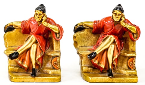 K & O Bronze Clad Pair Bookends [Dante]