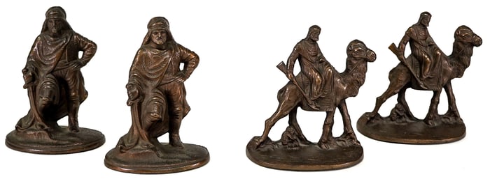 Cast Iron (2 Pair) Bookends [Arabian Warriors]