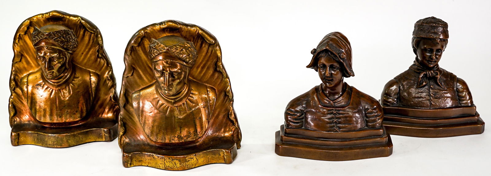 Large Bronze Clad (2 Pair) Bookends (1 of 9)