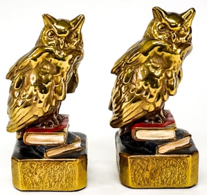 Marion Bronze Clad Pair Bookends [Owl]