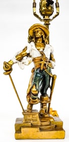 Antique Bronze Clad Swashbuckler Lamp Base