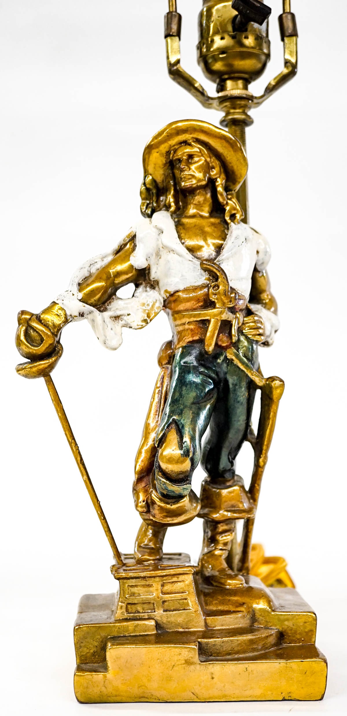 Antique Bronze Clad Swashbuckler Lamp Base (1 of 6)