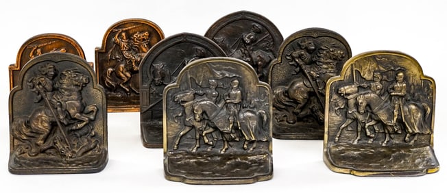 Knights Cast Iron Antique Pair Bookends