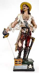 Large Polychrome Painted Pirate Figure