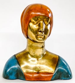 Galvano Bronze Clad Art Deco Bust
