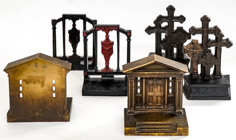 Three Pairs of Antique Cast Iron Bookends