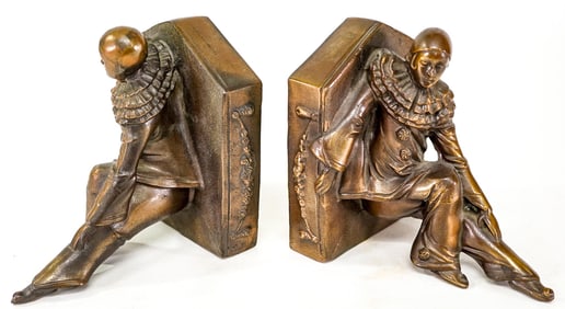 Bronze Clad Pair Bookends [Jesters]