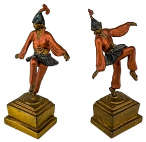 Pair of Dancer Bronze Clad Bookends